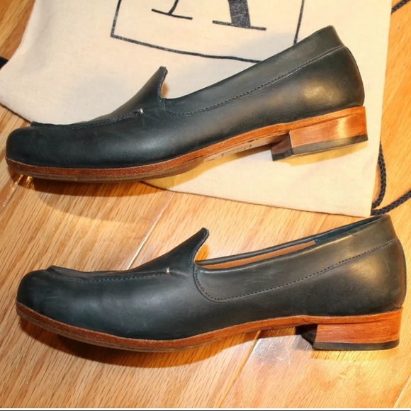 Adelante Villa loafers handmade leather 8 reg blue - Picture 4 of 7